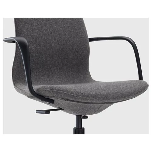 Офисный стул - IKEA LÅNGFJÄLL/LANGFJALL, 67x67x92см,  серый/черный, ЛЭНГФЬЮЭЛЬ ИКЕА (изображение №4)