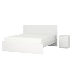 Комплект мебели для спальни- IKEA MALM/LINDBАDEN/LINDBÅDEN, 140х200 см,белый МАЛЬМ/ЛИНДБАДЕН ИКЕА