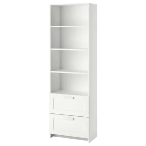 Стеллаж с 2 ящиками - IKEA BRIMNES, 60х190 см, белый, БРИМНЭС/БРИМНЕС ИКЕА