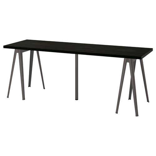 Письменный стол - IKEA LAGKAPTEN/NÄRSPEL/NARSPEL, 200х60 см, черно-коричневый/темно-серый, ЛАГКАПТЕН/НЭРСПЕЛЬ ИКЕА