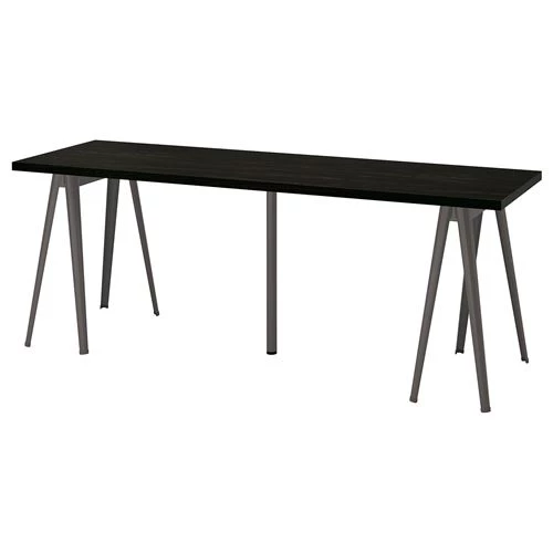 Письменный стол - IKEA LAGKAPTEN/NÄRSPEL/NARSPEL, 200х60 см, черно-коричневый/темно-серый, ЛАГКАПТЕН/НЭРСПЕЛЬ ИКЕА (изображение №1)