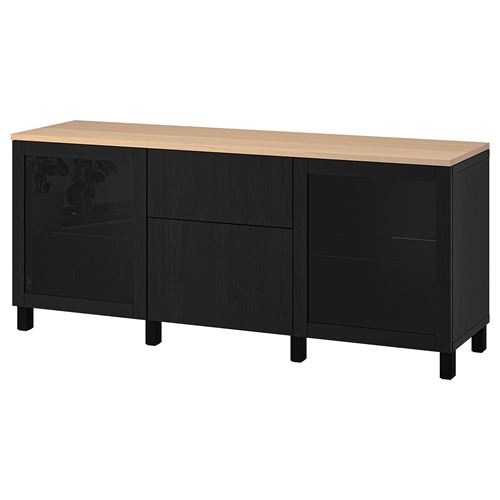 Комбинация для хранения - IKEA BESTÅ/BESTA/ БЕСТО ИКЕА, 180x42x76 см, черный