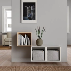 Комбинация навесных шкафов - IKEA EKET, 105x35x70 см, белый/дуб, ЭКЕТ ИКЕА
