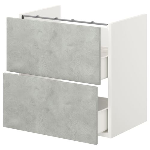 Тумба для раковины - ENHET IKEA/ ЭНХЕТ ИКЕА,  60x42x60 см, белый/серый
