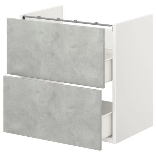Тумба для раковины - ENHET IKEA/ ЭНХЕТ ИКЕА,  60x42x60 см, белый/серый (изображение №1)