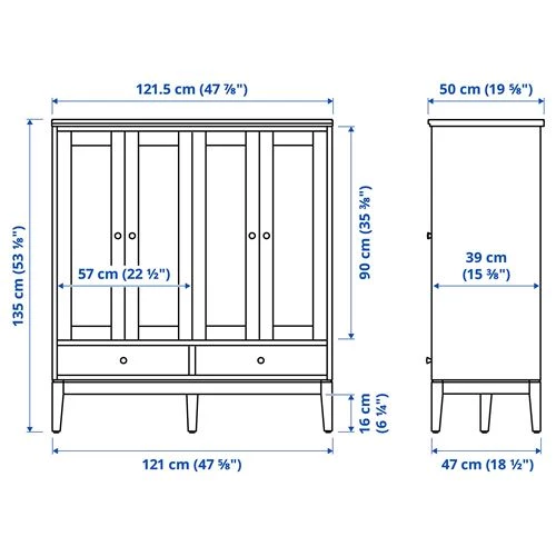 Шкаф - IDANÄS IKEA/ ИДАНАС ИКЕА, 121x50x135 см, белый (изображение №9)