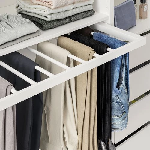 Выдвижная вешалка для брюк - IKEA KOMPLEMENT, 100x58 см, белый КОМПЛИМЕНТ ИКЕА (изображение №2)