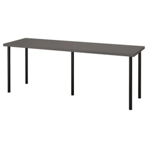 Письменный стол - IKEA LAGKAPTEN/ADILS, 200х60 см, черно-коричневый/черный, ЛАГКАПТЕН/АДИЛЬС ИКЕА