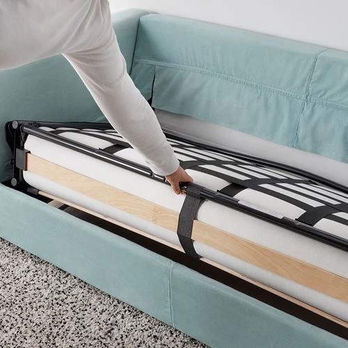 Диван-кровать 2-местный - IKEA VIMLE, 190х98х83 см, голубой, ВИМЛЕ ИКЕА (изображение №6)