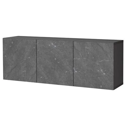 Навесной шкаф - IKEA BESTÅ/BESTA, 180x42x64 см, серый, БЕСТО ИКЕА (изображение №1)