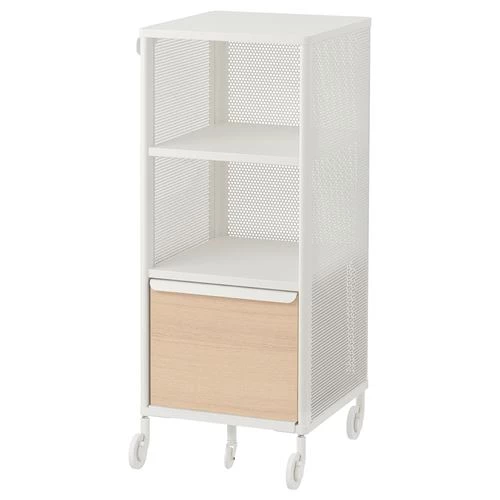 Офисный шкаф с умным замком - IKEA BEKANT, 41х101см, белый/под беленый дуб, ИКЕА БЕКАНТ (изображение №1)