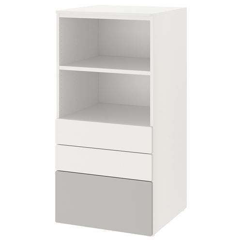 Комод детский - IKEA PLATSA/SMÅSTAD/SMASTAD, 60x55x123 см, белый, ИКЕА