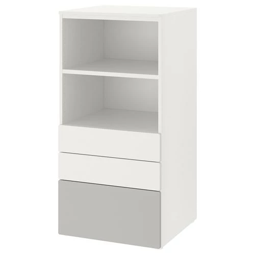 Комод детский - IKEA PLATSA/SMÅSTAD/SMASTAD, 60x55x123 см, белый, ИКЕА (изображение №1)