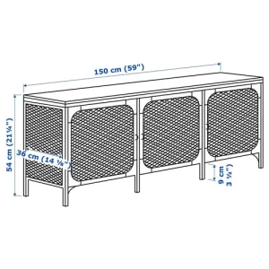 Тумба под ТВ - IKEA FJALLBO/FJÄLLBO, 150x36x54 см, черный ФЬЕЛЛЬБО ИКЕА