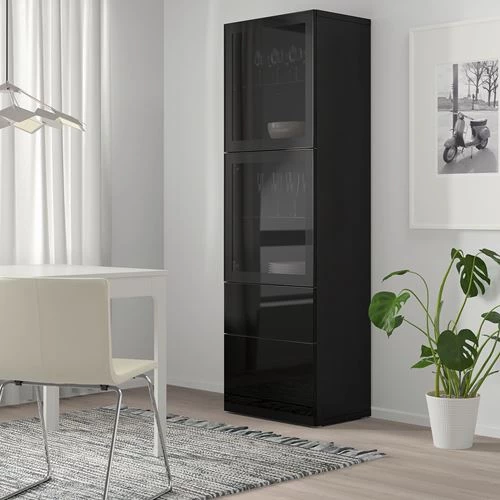 Комбинация для хранения - IKEA BESTÅ/BESTA/ БЕСТО  ИКЕА, 60x42x193 см, черный (изображение №6)