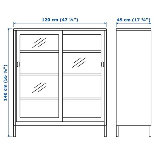 Офисный шкаф - IKEA IDÅSEN/IDASEN, темно-серый, 120х45х140 см, ИДОСЕН ИКЕА (изображение №6)