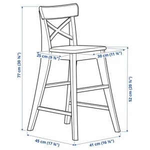 Стул детский - IKEA INGOLF, 77х41 см, коричневый, ИНГОЛЬФ ИКЕА
