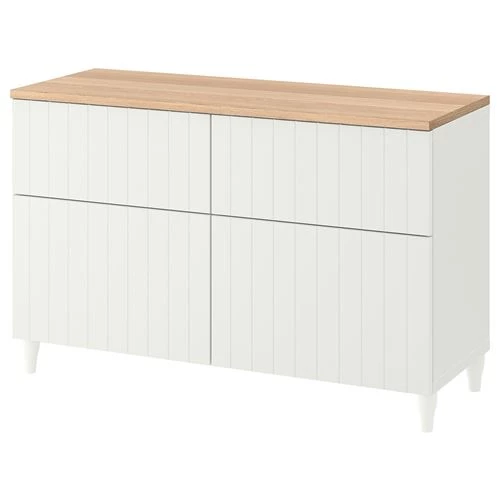 Комбинация для хранения - IKEA BESTÅ/BESTA/ БЕСТА/БЕСТО ИКЕА, 120x42x76 см, белый, (изображение №1)