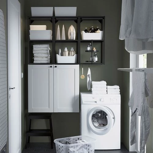 Стеллаж - IKEA ENHET, 120х30х150 см, белый/антрацит, ЭНХЕТ ИКЕА (изображение №3)