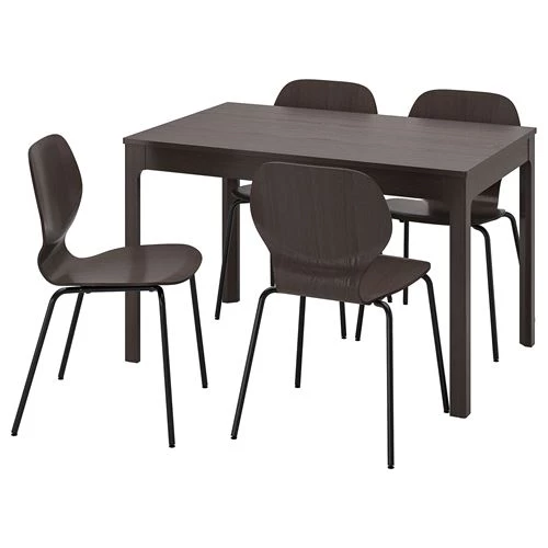Стол и 4 стула - IKEA EKEDALEN/SIGTRYGG, 120/180х80 см, темно-коричневый, ЭКЕДАЛЕН ИКЕА (изображение №1)