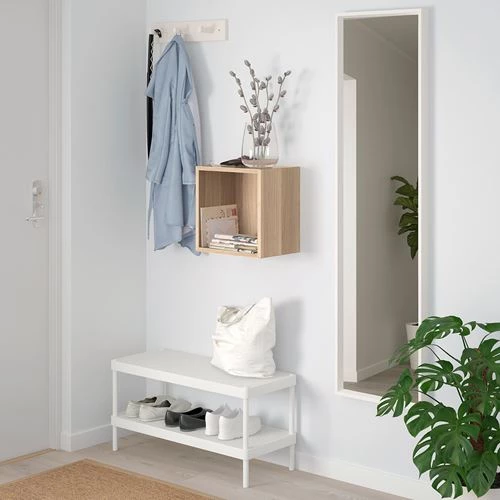 Настенный стеллаж - IKEA EKET, 35x25x35 см, белый мореный дуб, ЭКЕТ ИКЕА (изображение №4)