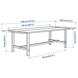 Раздвижной обеденный стол - IKEA NORDVIKEN/НОРДВКЕН ИКЕА, 75х210/289х105 см, белый