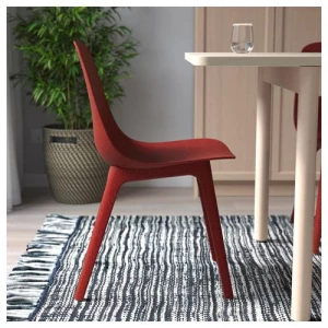 Кухонный стол - LISABO/ODGER IKEA/ ЛИСАБО/ОДГЕР ИКЕА, 105х74 см, красный/бежевый