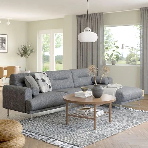 2-местный диван и шезлонг - IKEA LÅNGARYD/LANGARYD, 82x280см, серый, ЛОНГАРИД ИКЕА (изображение №2)