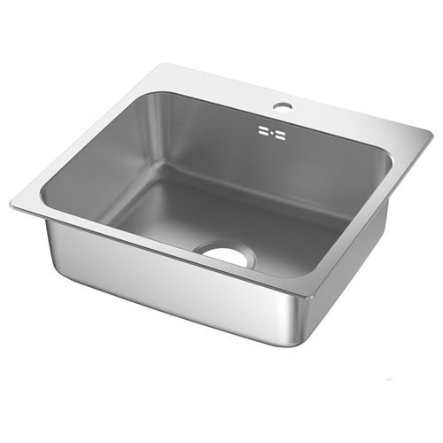 Врезная мойка - IKEA LÅNGUDDEN/LANGUDDEN, 56х53 см, нержавеющая сталь, ЛОНГУДДЕН ИКЕА