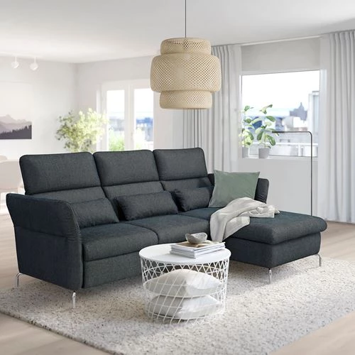 3-местный диван и козетка - IKEA FAMMARP, 273см, черный, ФАММАРП ИКЕА (изображение №2)
