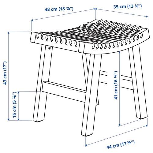 Табуретка - STACKHOLMEN ИКЕА/СТАКХОЛЬМЕН ИКЕА, 43х48х35 см, коричневый (изображение №8)