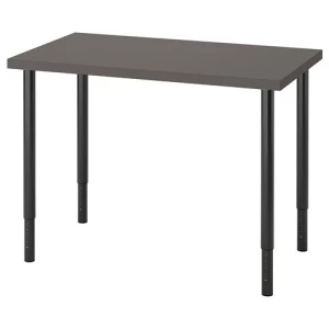 Письменный стол - IKEA LINNMON/OLOV, 100x60 см, серый, Линнмон/Олов ИКЕА