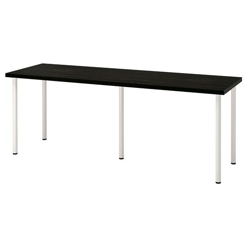 Письменный стол - IKEA LAGKAPTEN/ADILS, 200х60 см, черно-коричневый/белый, ЛАГКАПТЕН/АДИЛЬС ИКЕА
