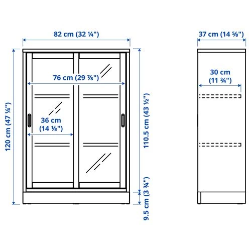Шкаф - TONSTAD IKEA/ Т ОНСТАД ИКЕА, 82x37x120 см, дубовый шпон (изображение №4)