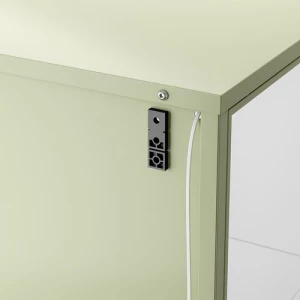 Шкаф со стеклянными дверцами  - RUDSTA IKEA/ РУДСТА ИКЕА, 42x37x155 см, белый/прозрачный