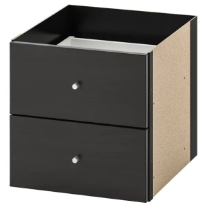 Стеллаж 8 ячеек с ящиками - IKEA KALLAX, 77х147 см, черный, КАЛЛАКС ИКЕА