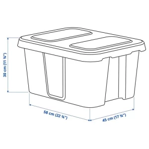 Органайзер с крышкой - IKEA KLÄMTARE/KLAMTARE, 58x45x30 см, черный, ИКЕА