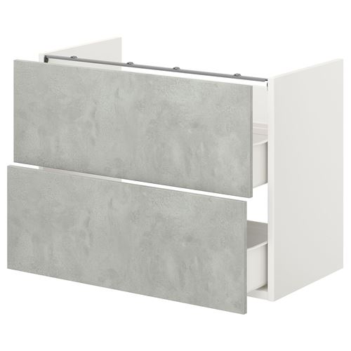 Тумба для раковины - ENHET IKEA/ ЭНХЕТ ИКЕА,  80x42x60 см, серый/белый