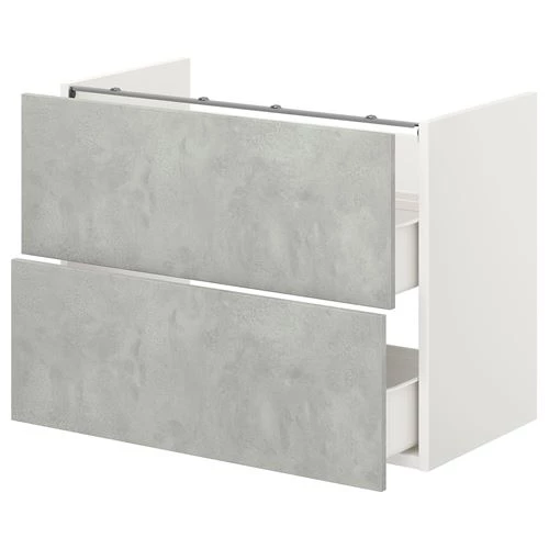 Тумба для раковины - ENHET IKEA/ ЭНХЕТ ИКЕА,  80x42x60 см, серый/белый (изображение №1)