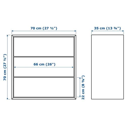 Шкаф с 3 ящиками - IKEA EKET, 70x35x70 см, темно-серый ЭКЕТ ИКЕА (изображение №5)