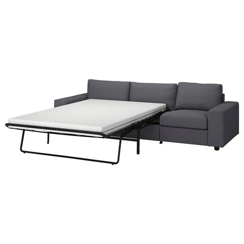 Диван-кровать 3-местный - IKEA VIMLE, 275х98/241х83 см, серый, ВИМЛЕ ИКЕА (изображение №2)