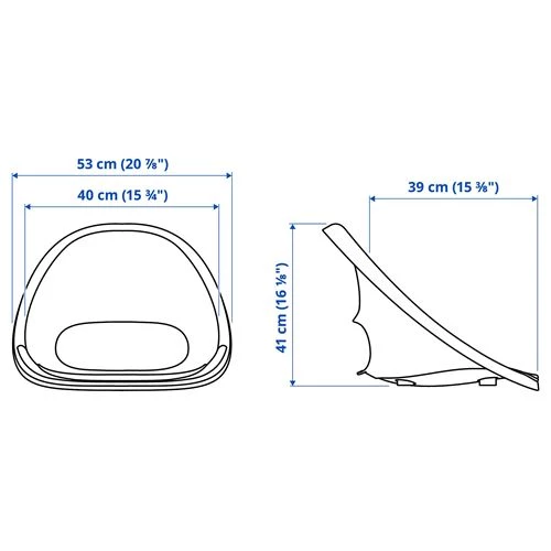 Сиденье - ELDBERGET  IKEA/ ЭЛДБЕРГЕТ ИКЕА,  41х53 см, черный (изображение №4)