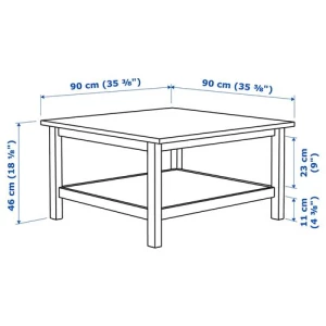 Журнальный стол - IKEA HEMNES/ИКЕА ХЕМНЭС, 90х90х46 см,  белый