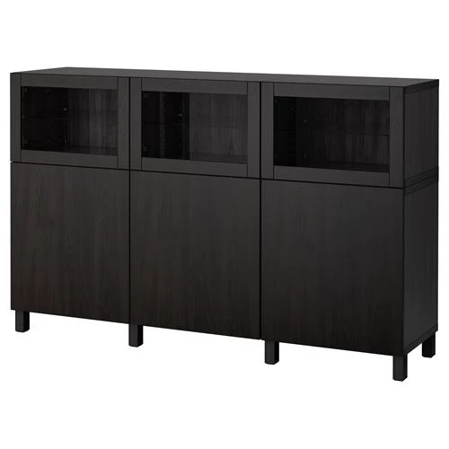 Комбинация для хранения - IKEA BESTÅ/BESTA/ БЕСТА/БЕСТО ИКЕА, 180x42x112 см, черный (изображение №1)