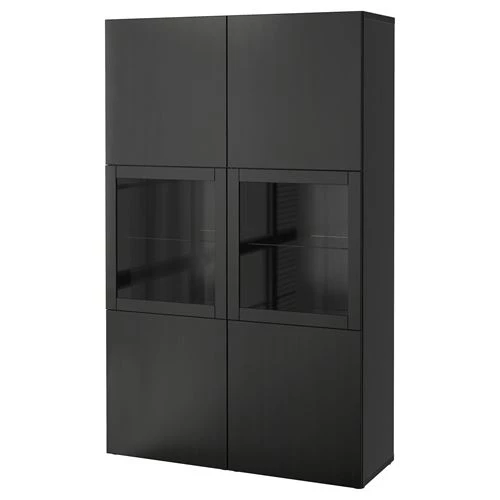 Комбинация для хранения - IKEA BESTÅ/BESTA/Беста/Бесто ИКЕА, 120x42x193 см, черный, (изображение №1)