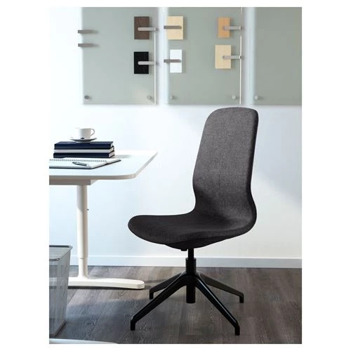 Офисный стул - IKEA LÅNGFJÄLL /LANGFJALL, 67x67x104, серый/чёрный, ЛОНГФЬЕЛЛЬ ИКЕА (изображение №2)