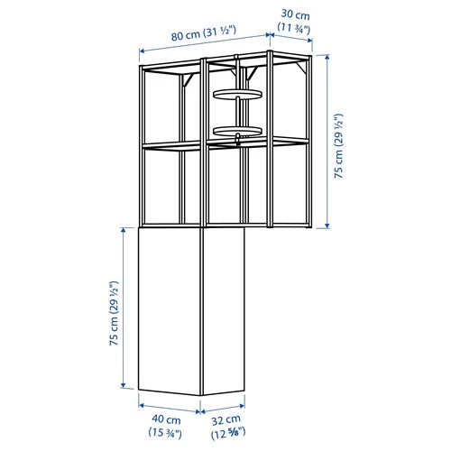 Стеллаж - IKEA ENHET, 80х30х150 см, белый/дуб, ЭНХЕТ ИКЕА (изображение №10)