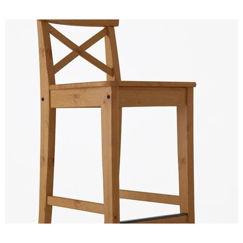 Барный стул - IKEA INGOLF/ИКЕА ИНГОЛЬФ, 39х45х93см, морилка/антик (изображение №5)