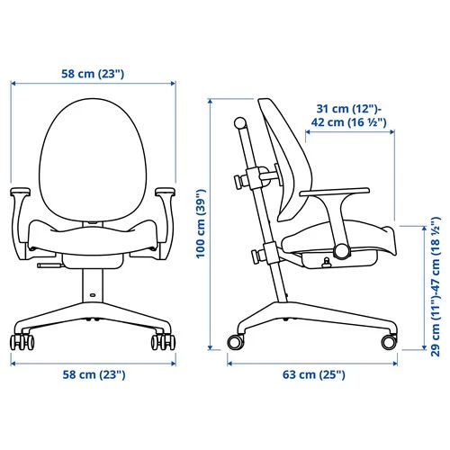 Стул детский - IKEA GUNRIK, 102х58 см, белый/голубой, ИКЕА (изображение №9)