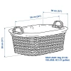 Корзина для белья - IKEA TOLKNING, 28х56 см, бежевый/белый/коричневый, ИКЕА (изображение №7)